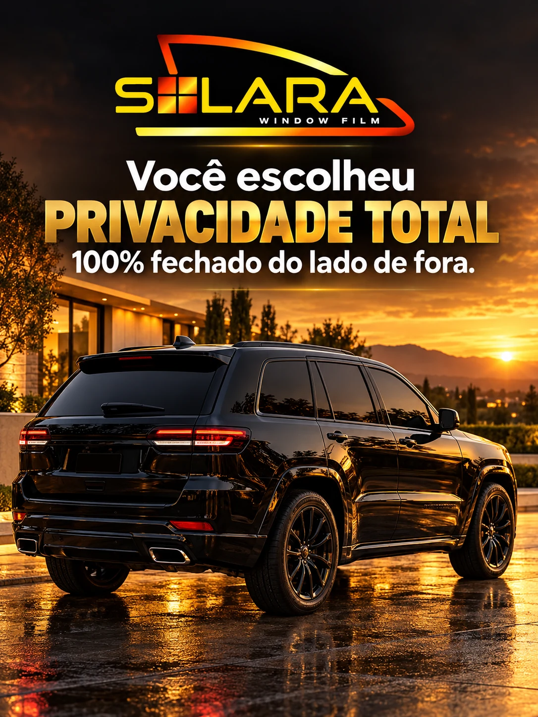 Você escolheu privacidade total, 100% fechado do lado de fora.